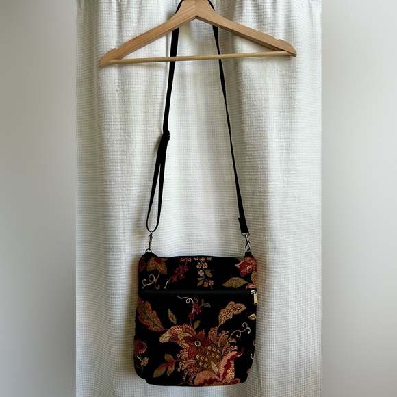 Vintage Danny K Beverly Hills Floral Tapestry Crossbody Bag - Picture 6 of 9